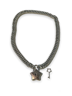 FUNK PLUS STAR LOCK CHAIN NECKLACE FC393