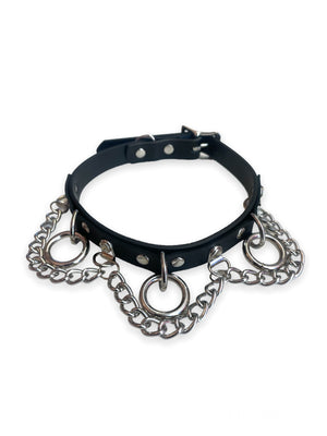 FUNK PLUS CHOKER WITH HANGING RINGS AND CHAINS FC812