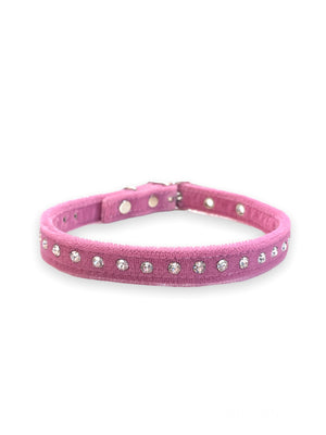 FUNK PLUS PINK VELVET CHOKER WITH RHINESTONES CK246