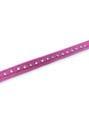 FUNK PLUS PINK VELVET CHOKER WITH RHINESTONES CK246