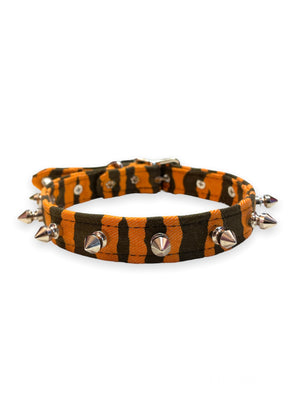 FUNK PLUS SPIKE ORANGE ZEBRA CHOKER CK134