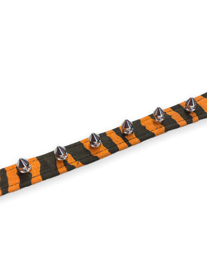 FUNK PLUS SPIKE ORANGE ZEBRA CHOKER CK134