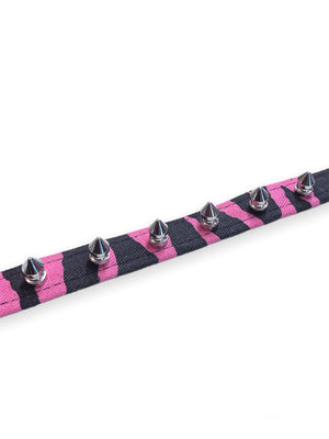 FUNK PLUS SPIKE PINK ZEBRA CHOKER CK134