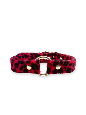 FUNK PLUS  O RING RED LEO FUZZY CHOKER CK169