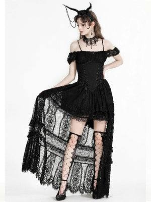 DARK IN LOVE ROMANTIC HIGH LOW LACE DRESS DW950