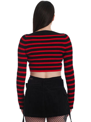 BANNED FRANCES STRIPED JUMPER RED JP57124