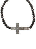 RHINESTONE CROSS CHOKER