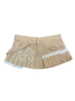 INDYANNA UPCYCLED BEIGE CROSS LACE SKIRT