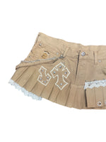 INDYANNA UPCYCLED BEIGE CROSS LACE SKIRT