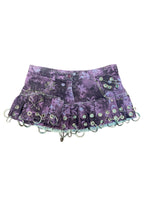 INDYANNA PURPLE JEANS SKIRT WITH  EYELETS, RINGS AND SAFETY PINS