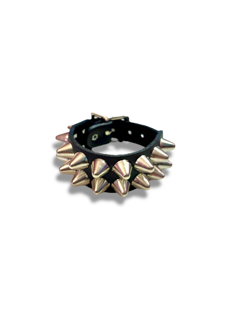 FUNK PLUS BUCKLE BRACELET 2 ROW SPIKES BC189