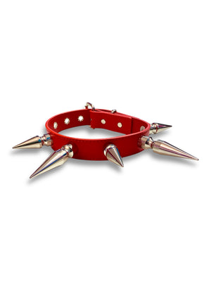 FUNK PLUS 2 SIZE KILLER SPIKE CHOKER RED FCK362