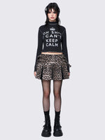 MINGA LONDON SASHA LEOPARD MINI SKIRT