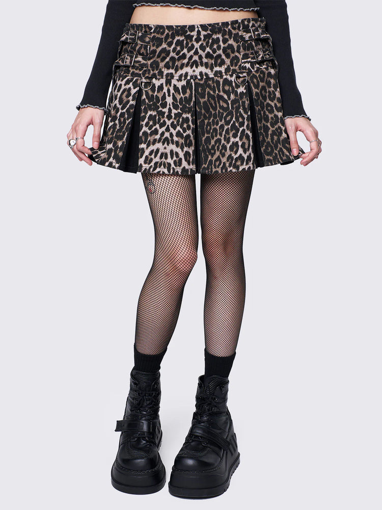 MINGA LONDON SASHA LEOPARD MINI SKIRT