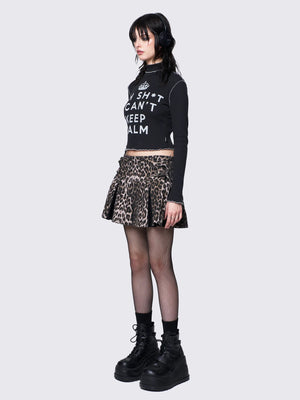 MINGA LONDON SASHA LEOPARD MINI SKIRT