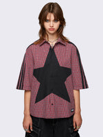 MINGA LONDON DARK STAR CHECK SHORT SLEEVE SHIRT