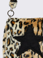 MINGA LONDON STARSHINE LEOPARD FURRY BAG