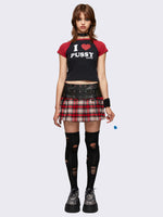 MINGA LONDON VALKYRIE PLEATED PLAID MINI SKIRT