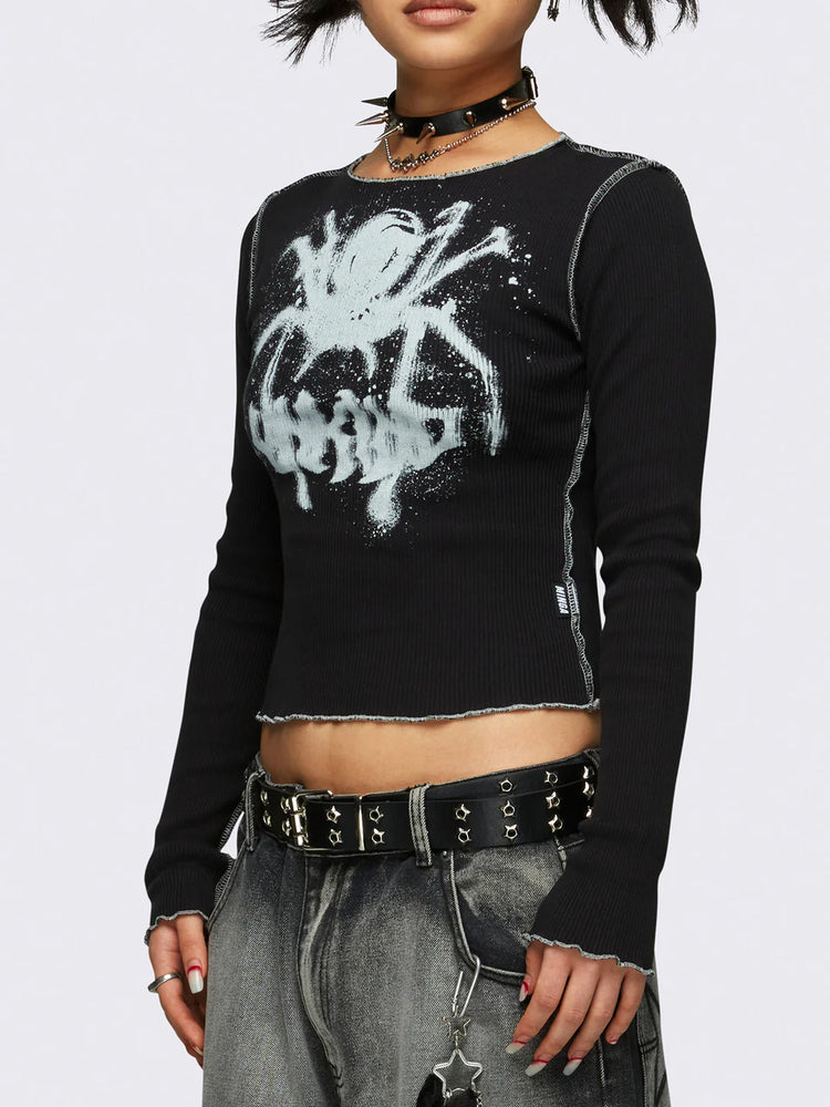 MINGA LONDON WEB SPIDER TOP LONGSLEEVE