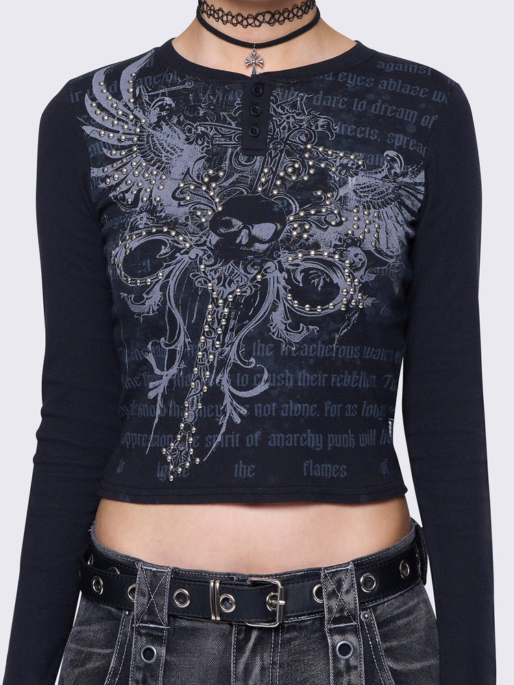 MINGA LONDON WINGED DARKNESS TOP