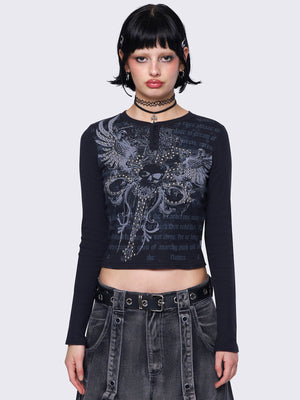 MINGA LONDON WINGED DARKNESS TOP