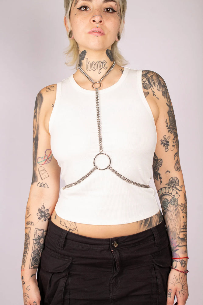 ELEPHANT EGG DOUBLE O RING HARNESS STAINLESS STEEL