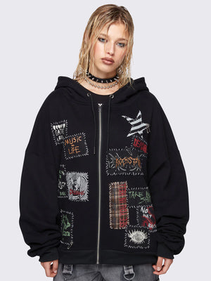 MINGA LONDON OUTSPOKEN ZIP UP HOODIE