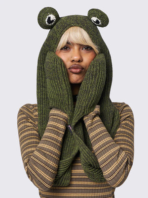 MINGA RIBBIT HOODED SCARF