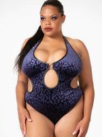 KILLSTAR BARBARELLA HALTER BODYSUIT PLUM PLUS SIZE