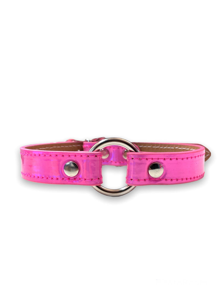 FUNK PLUS HOLO PINK O RING CHOKER CK169