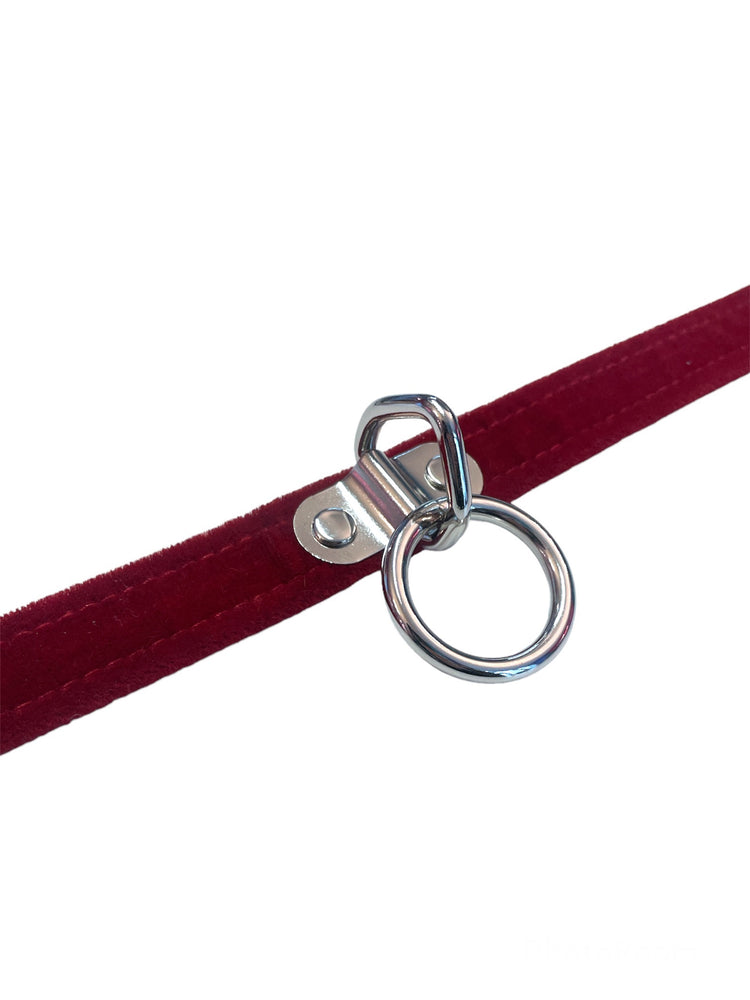 FUNK PLUS RED VELVET CHOKER WITH RING FC264